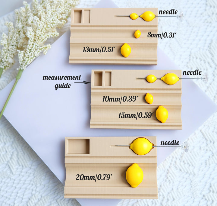 Lemon Bead Roller with Hole guide for Polymer Clay and more : Shaping Tool with Piercing Needle (6-20mm)
