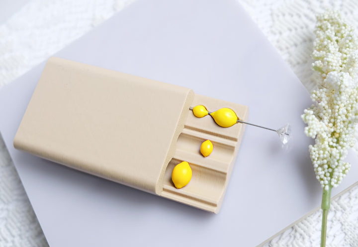 Lemon Bead Roller with Hole guide for Polymer Clay and more : Shaping Tool with Piercing Needle (6-20mm)
