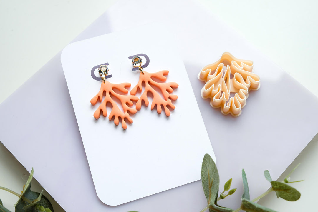 Coral Polymer Clay Cutter – Seaweed Earring Mold, Boho Clay Jewelry Tool for Polymer Clay Crafts