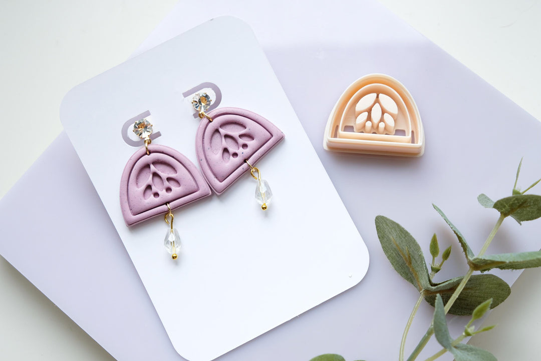 Botanical Leaf Arch Polymer Clay Cutter: Earring Making Supplies