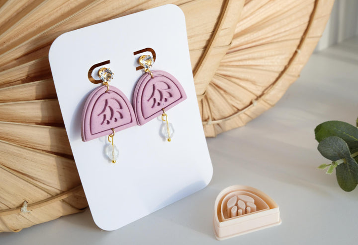 Botanical Leaf Arch Polymer Clay Cutter: Earring Making Supplies