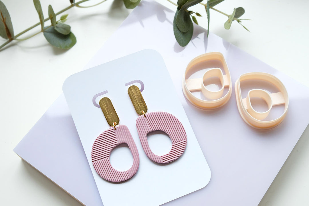 Oval Polymer Clay Cutter Set: Geometric Earring Making Tool