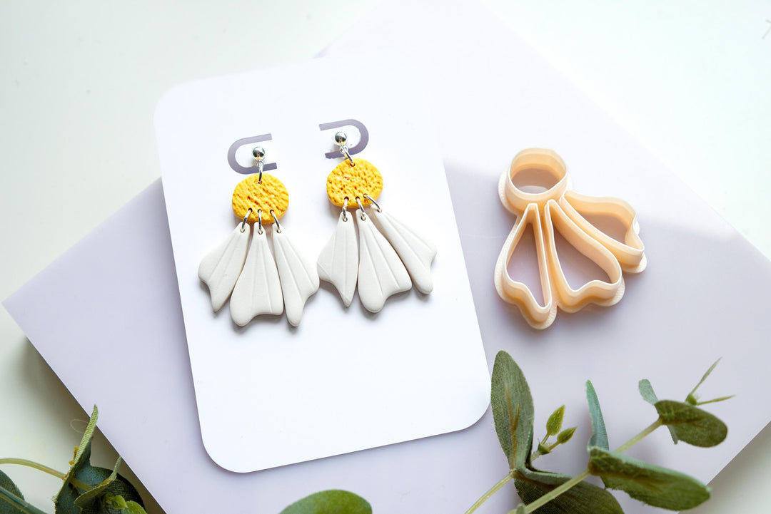 Daisy Flower Clay Cutter Set: 40mm Floral Earring Making Tool, Polymer Clay Cutter, Flower Earring Mold