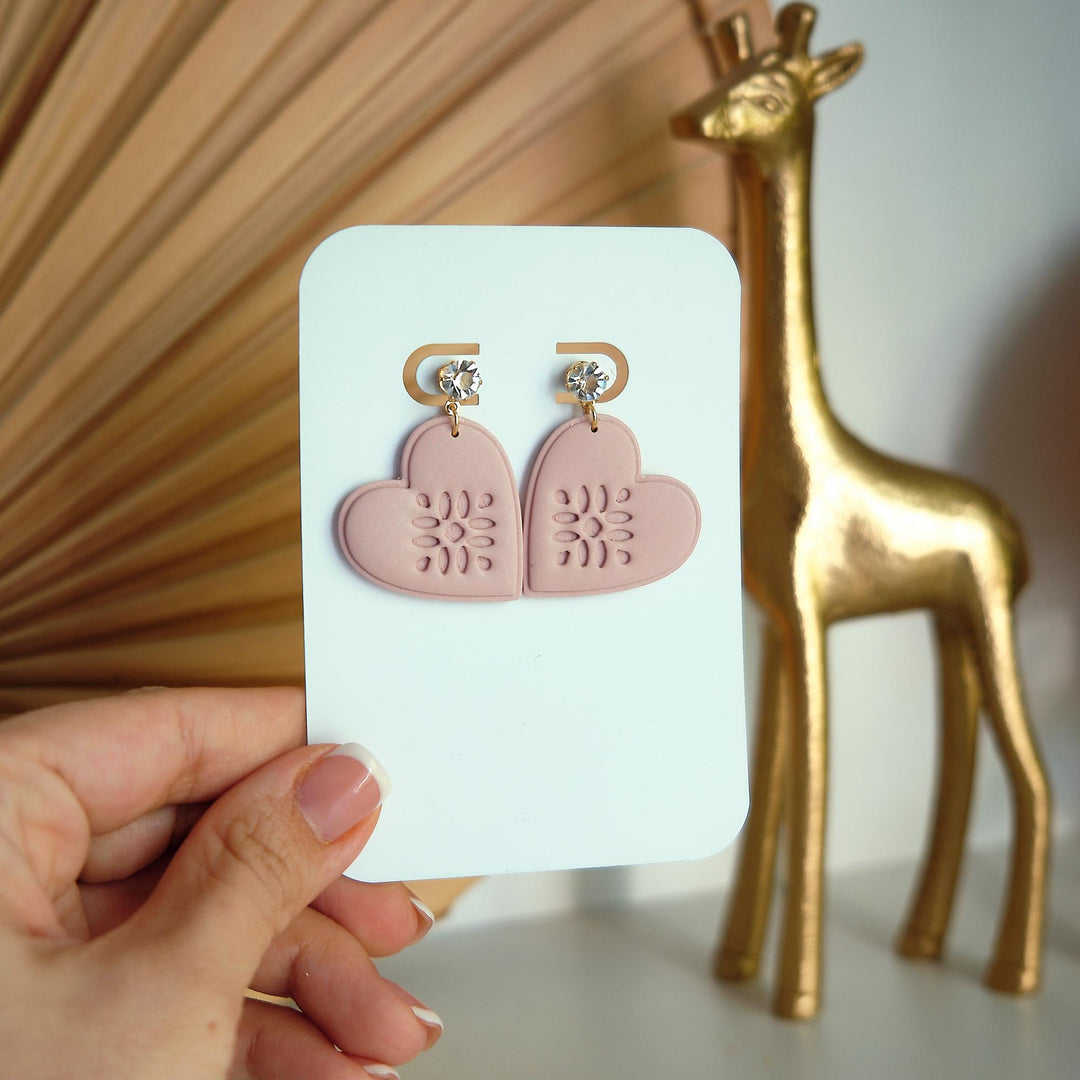 Textured Heart Clay Cutter Set: Polymer Clay Earring Tool