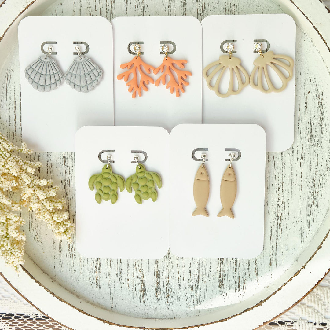 Ocean Clay Cutters: Shell, Coral, Turtle, Fish - Summer Jewelry Tools