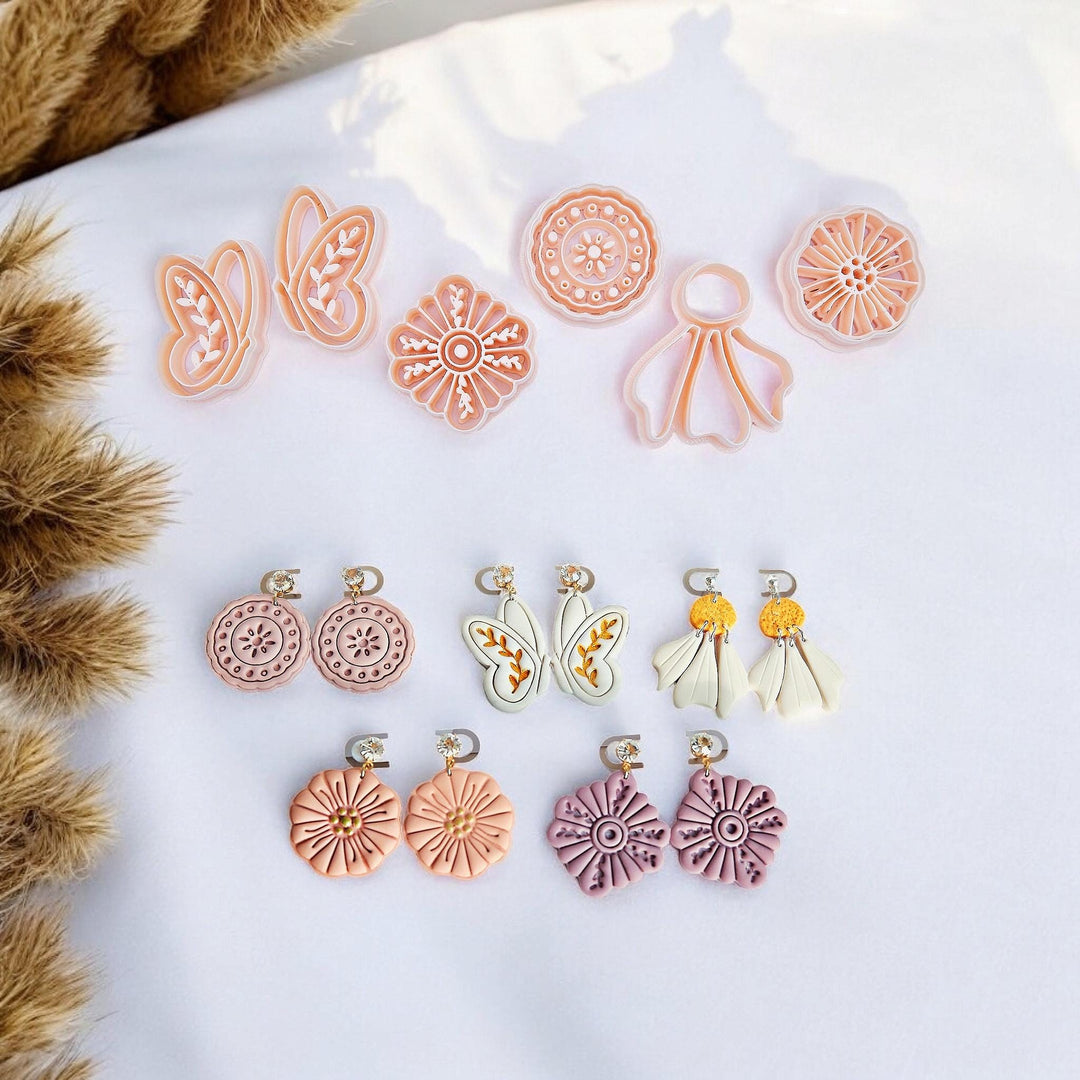 Flower Clay Cutter Set: Polymer Jewelry, Floral Earring Making Tools