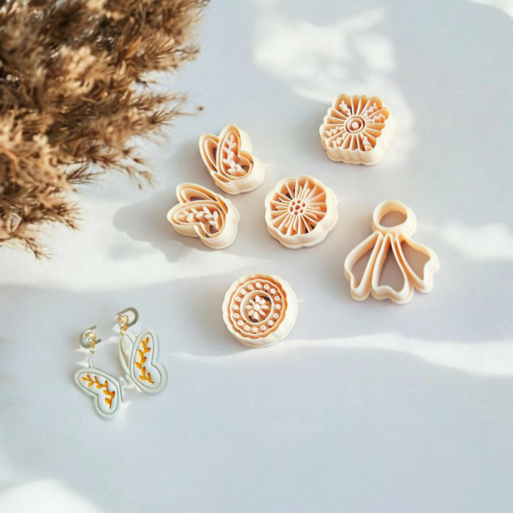 Flower Clay Cutter Set: Polymer Jewelry, Floral Earring Making Tools