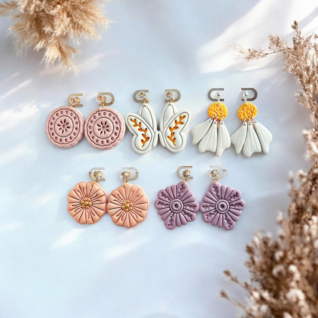Flower Clay Cutter Set: Polymer Jewelry, Floral Earring Making Tools