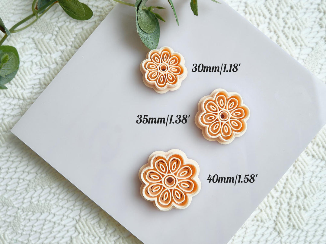Embossed Flower Polymer Clay Cutter: Floral Earring Jewelry - LiiCutters