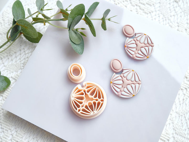 Daisy Hoop Polymer Clay Cutter: Floral Earring Mold, Spring Jewelry