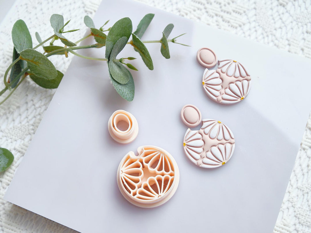 Daisy Hoop Polymer Clay Cutter: Floral Earring Mold, Spring Jewelry