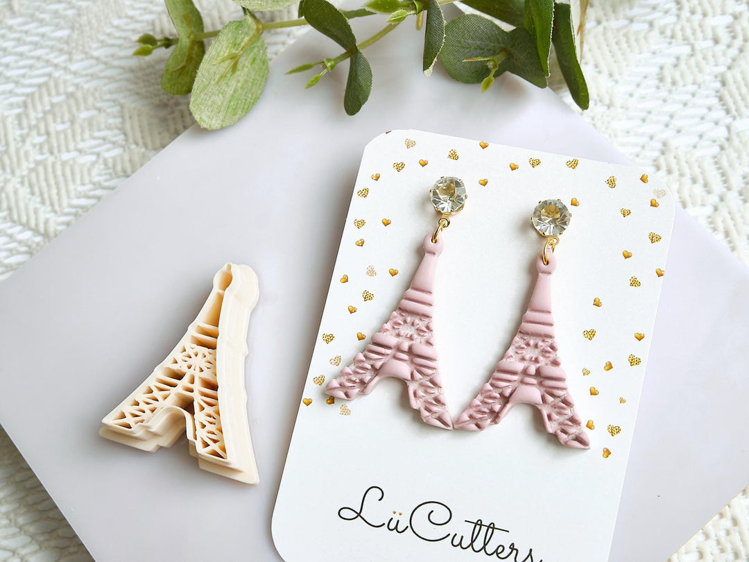 Eiffel Tower Polymer Clay Cutter and Embosser Stamp – Paris Clay Earring Cutter, DIY Jewelry Making Tool, French Theme Clay Supplies