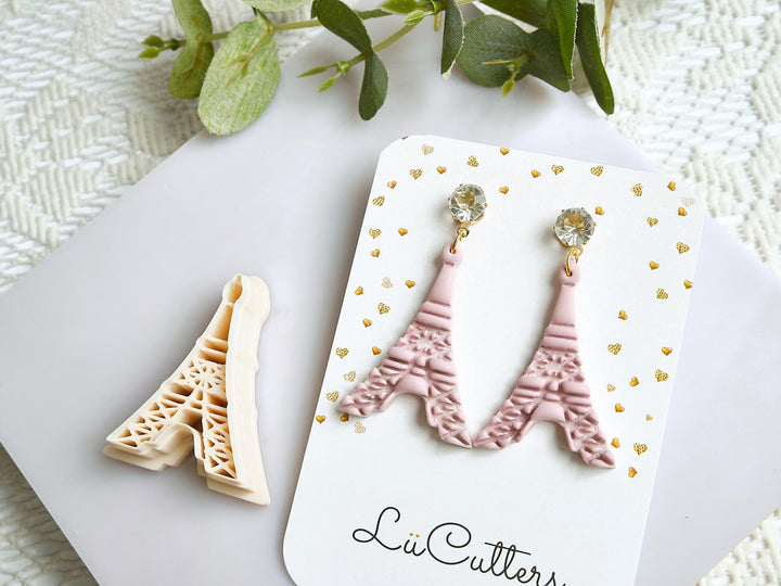 Eiffel Tower Polymer Clay Cutter and Embosser Stamp – Paris Clay Earring Cutter, DIY Jewelry Making Tool, French Theme Clay Supplies