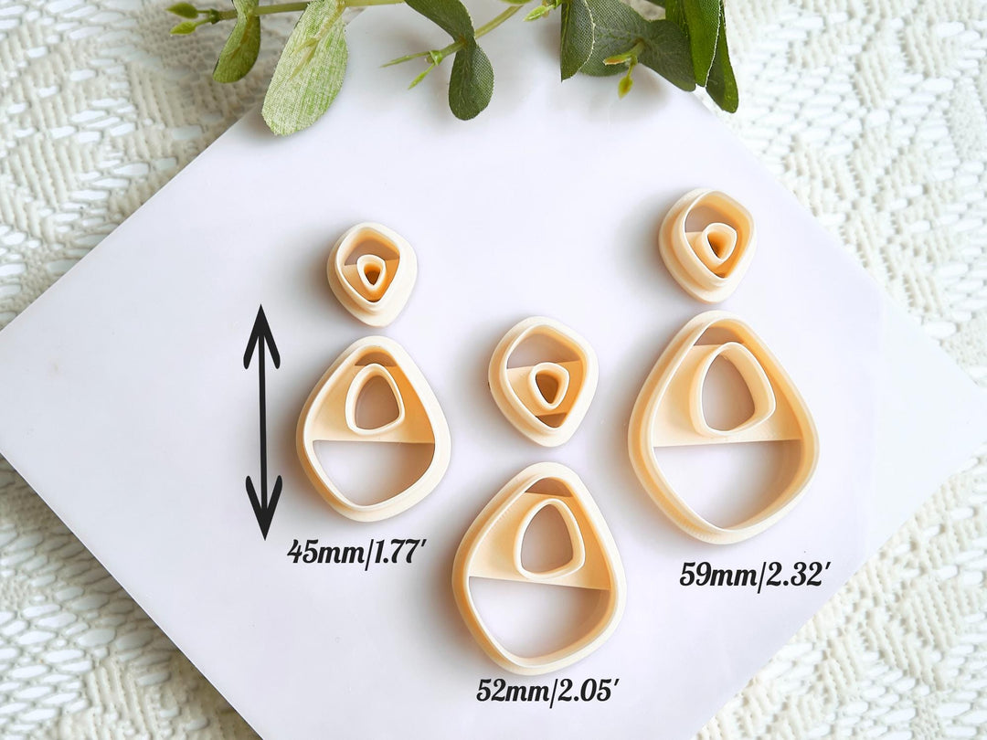 Organic Teardrop Polymer Clay Cutter Set: 3D Printed Earring Making