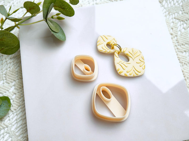 No-Drill Clay Cutter – Geometric Polymer Clay Cutter Set for Modern DIY Earrings, Organic Shape Molds, Minimalist Jewelry Making Tool