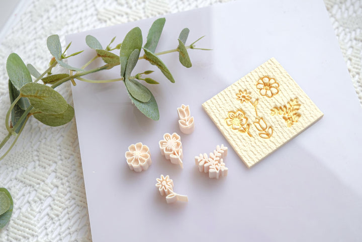 Mini Flower Polymer Clay Cutter Set | 5pc Clay Earring Making Tools | DIY Jewelry Supplies