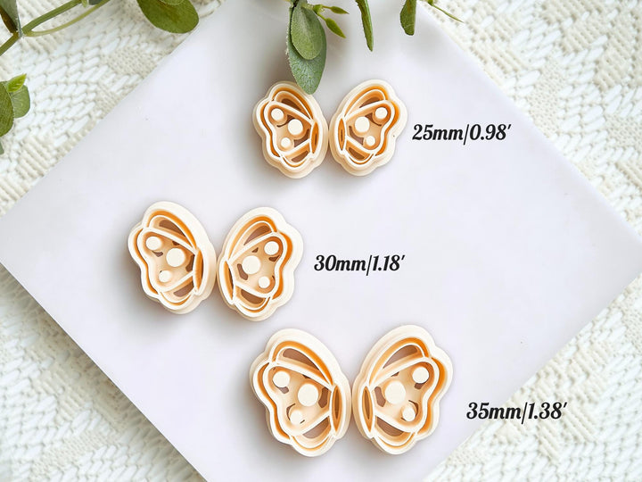 Boho Butterfly Polymer Clay Cutter Set | 3D Printed Clay Cutters for Jewelry | Double-Sided Butterfly Clay Tool | Polymer Clay Earring Mold