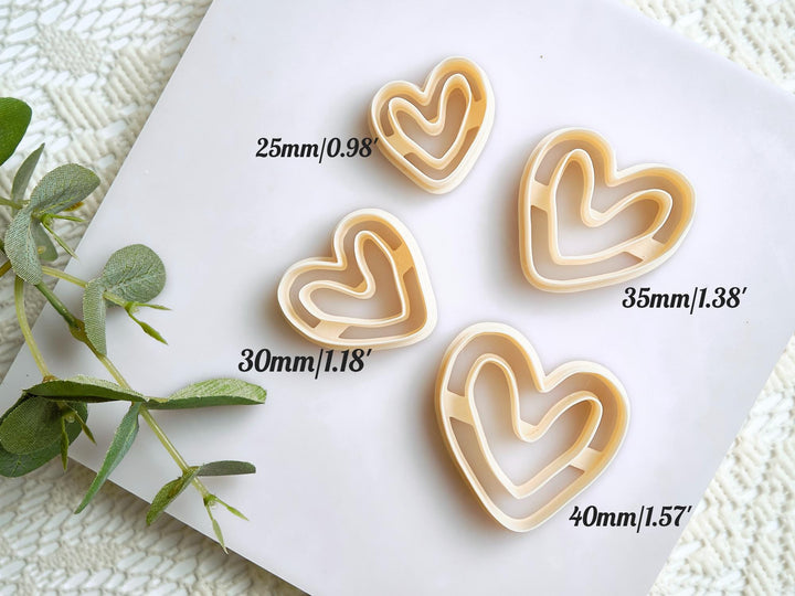 Abstract Heart Clay Cutter: Polymer Clay Jewelry Mold - Valentine Earring Making