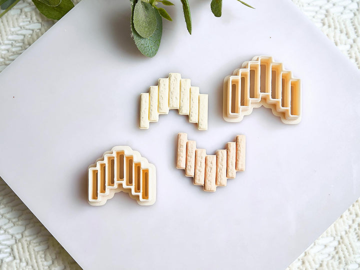 Arch Zigzag Polymer Clay Cutter Set: Geometric Earring Molds