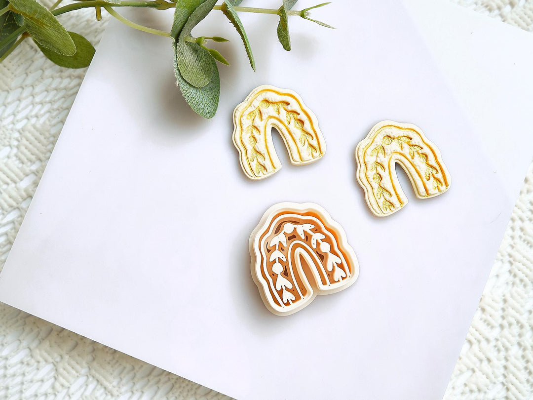 Leaf Arch Polymer Clay Cutter: Botanical Earring Mold
