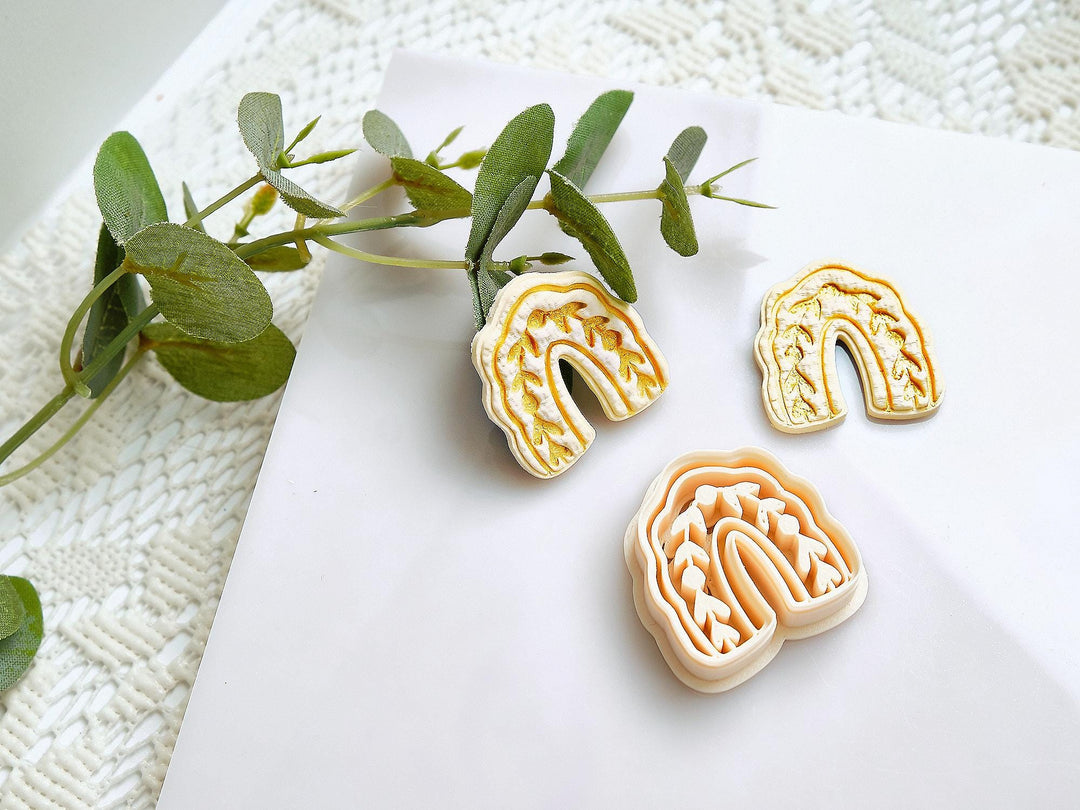 Leaf Arch Polymer Clay Cutter: Botanical Earring Mold