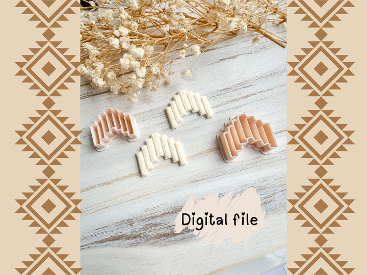 Aztec Arch Polymer Clay Cutter STL File – Digital Download for Earrings & DIY Crafts – Boho Tribal Clay Cutter for 3D Printing