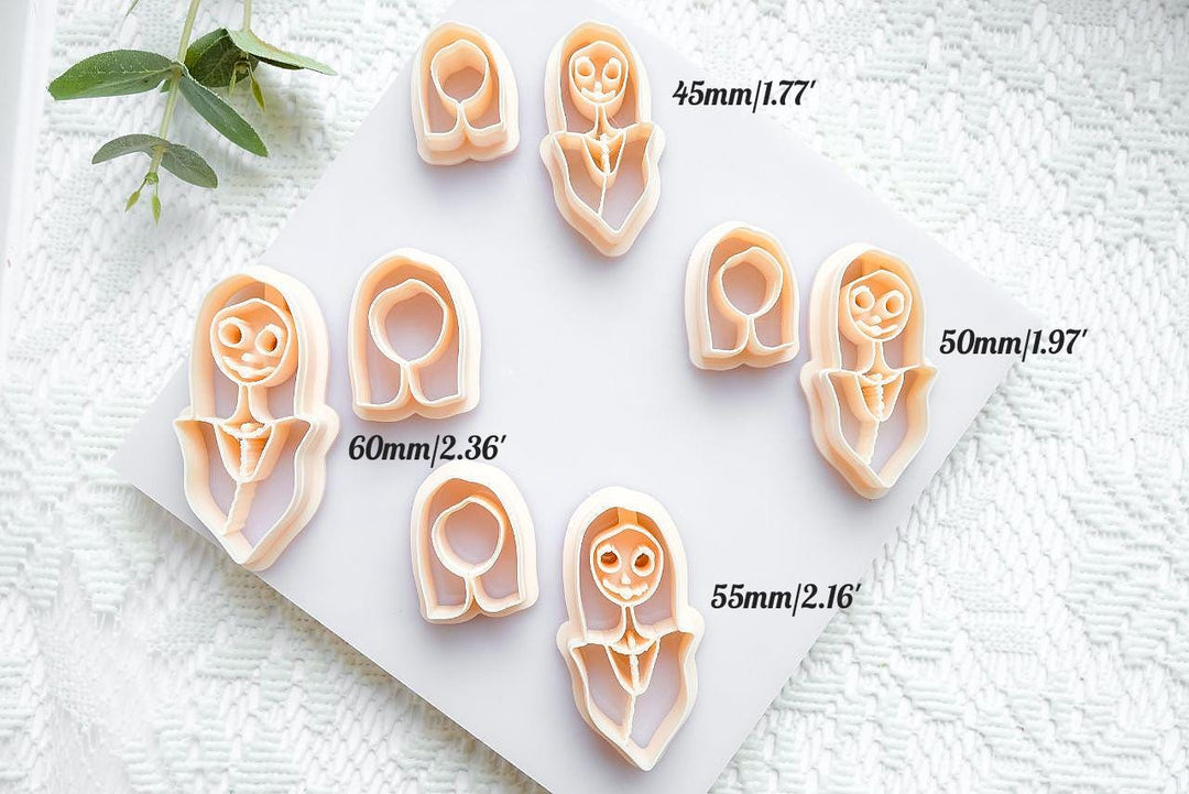 Gothic Girl Polymer Clay Cutter | Halloween Clay Earring Cutter | Tim Burton Inspired Clay Tool | Sally Style Mold | Creepy Cute Jewelry