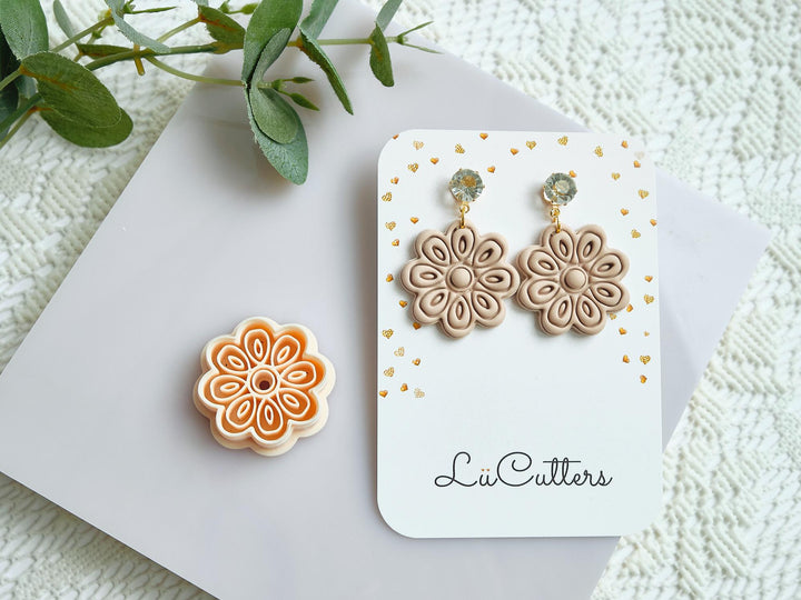 Embossed Flower Polymer Clay Cutter: Floral Earring Jewelry - LiiCutters
