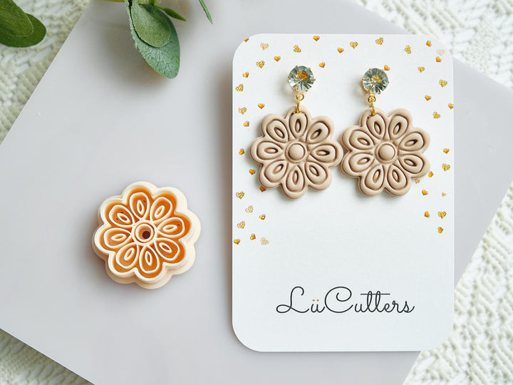 Embossed Flower Polymer Clay Cutter: Floral Earring Jewelry - LiiCutters