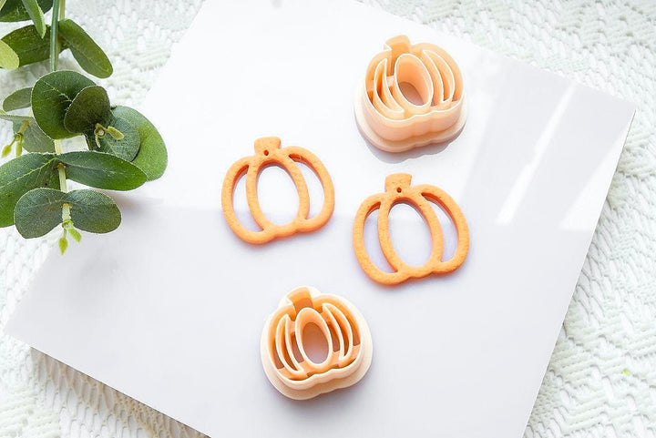Pumpkin Polymer Clay Cutter Set – 3D Printed Fall Earring Mold Tools, Autumn Clay Jewelry Making Set