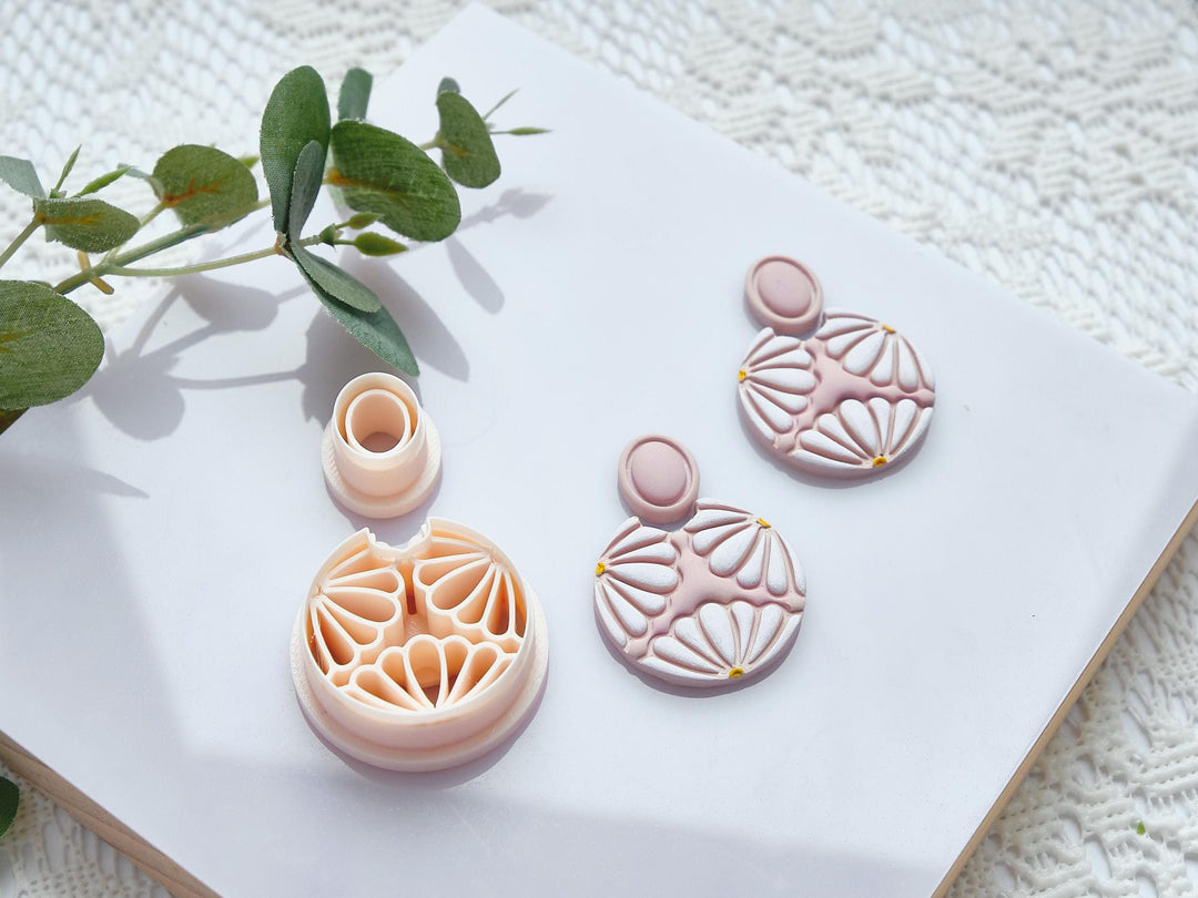Daisy Hoop Polymer Clay Cutter: Floral Earring Mold, Spring Jewelry