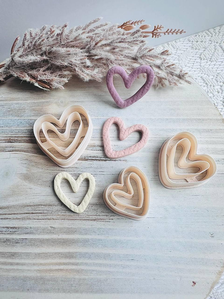 Abstract Heart Clay Cutter STL | Asymmetrical Polymer Clay Earring Mold | 3D Printable Jewelry Tool | 2.5cm–4cm | Digital Download