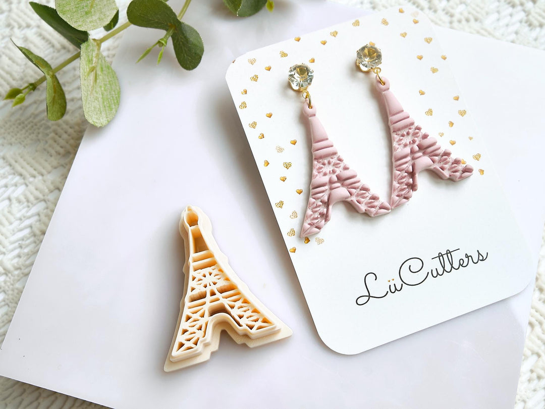 Eiffel Tower Polymer Clay Cutter and Embosser Stamp – Paris Clay Earring Cutter, DIY Jewelry Making Tool, French Theme Clay Supplies