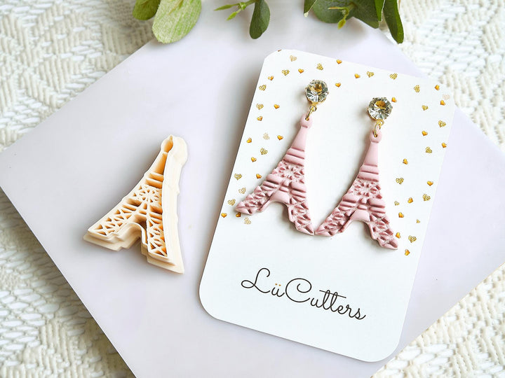 Eiffel Tower Polymer Clay Cutter and Embosser Stamp – Paris Clay Earring Cutter, DIY Jewelry Making Tool, French Theme Clay Supplies