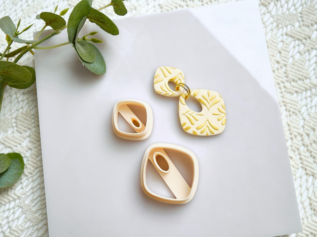 No-Drill Clay Cutter – Geometric Polymer Clay Cutter Set for Modern DIY Earrings, Organic Shape Molds, Minimalist Jewelry Making Tool