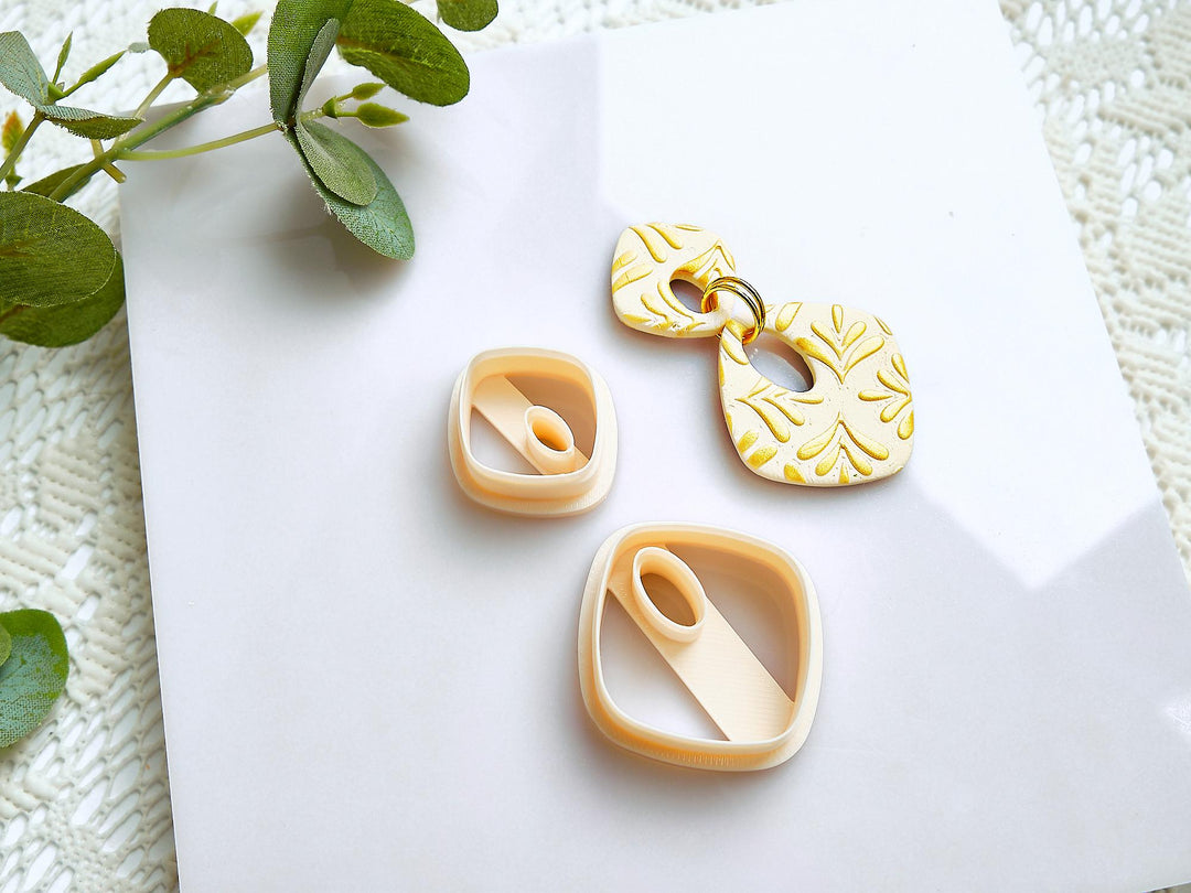 No-Drill Clay Cutter – Geometric Polymer Clay Cutter Set for Modern DIY Earrings, Organic Shape Molds, Minimalist Jewelry Making Tool