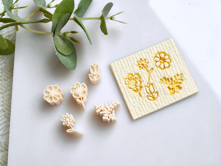 Mini Flower Polymer Clay Cutter Set | 5pc Clay Earring Making Tools | DIY Jewelry Supplies