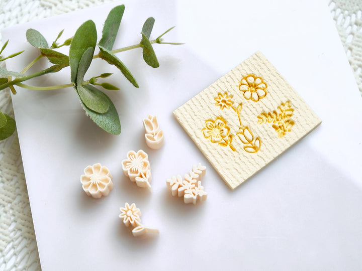 Mini Flower Polymer Clay Cutter Set | 5pc Clay Earring Making Tools | DIY Jewelry Supplies