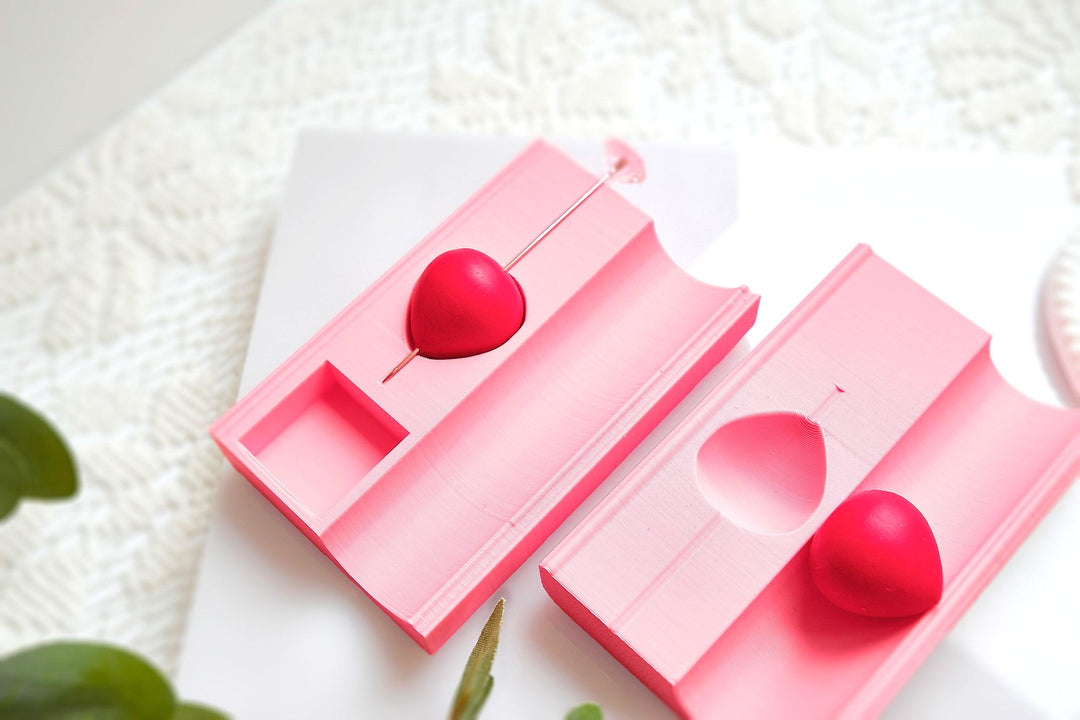 Polymer Clay Strawberry Bead Roller Set with measurement and hole guide: Includes Hole Maker & Needle