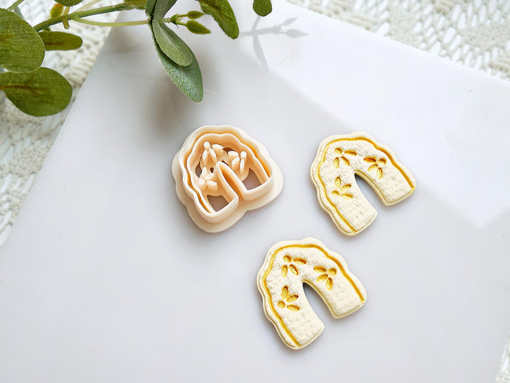 Floral Arch Polymer Clay Cutter: Boho Earring Mold, DIY Jewelry Tool, Boho earrings, Earring making tool