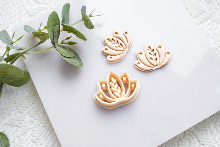 Lotus Flower Clay Cutter: Polymer Clay Earring Tool