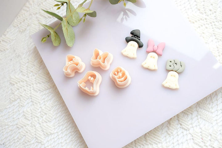 Halloween Ghost Polymer Clay Cutter Set: Mini Earring & Cookie Cutters