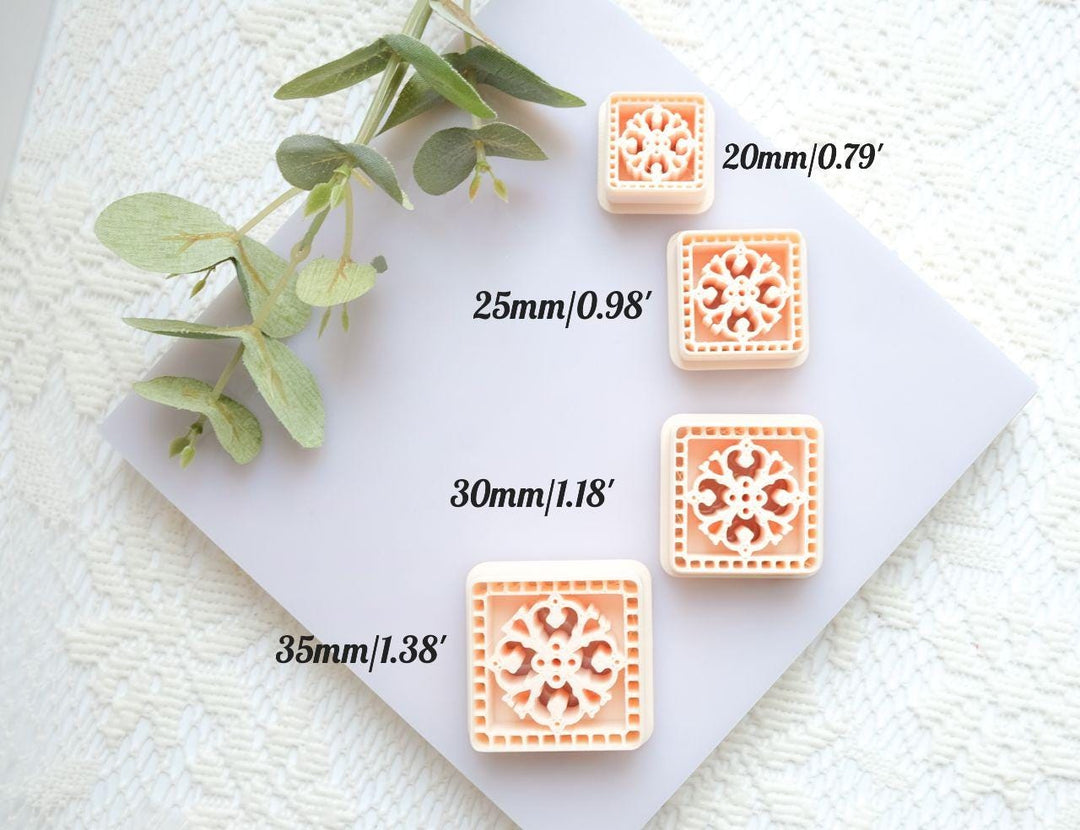 Moroccan Mosaic Tile Clay Tool: Polymer Clay Floral Stamp
