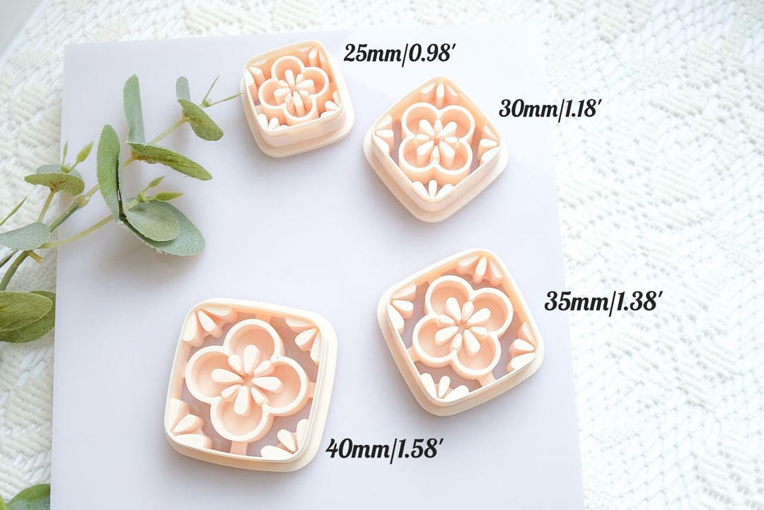 Mediterranean Tile Clay Tool: Moroccan Floral Design, Polymer Clay Earrings
