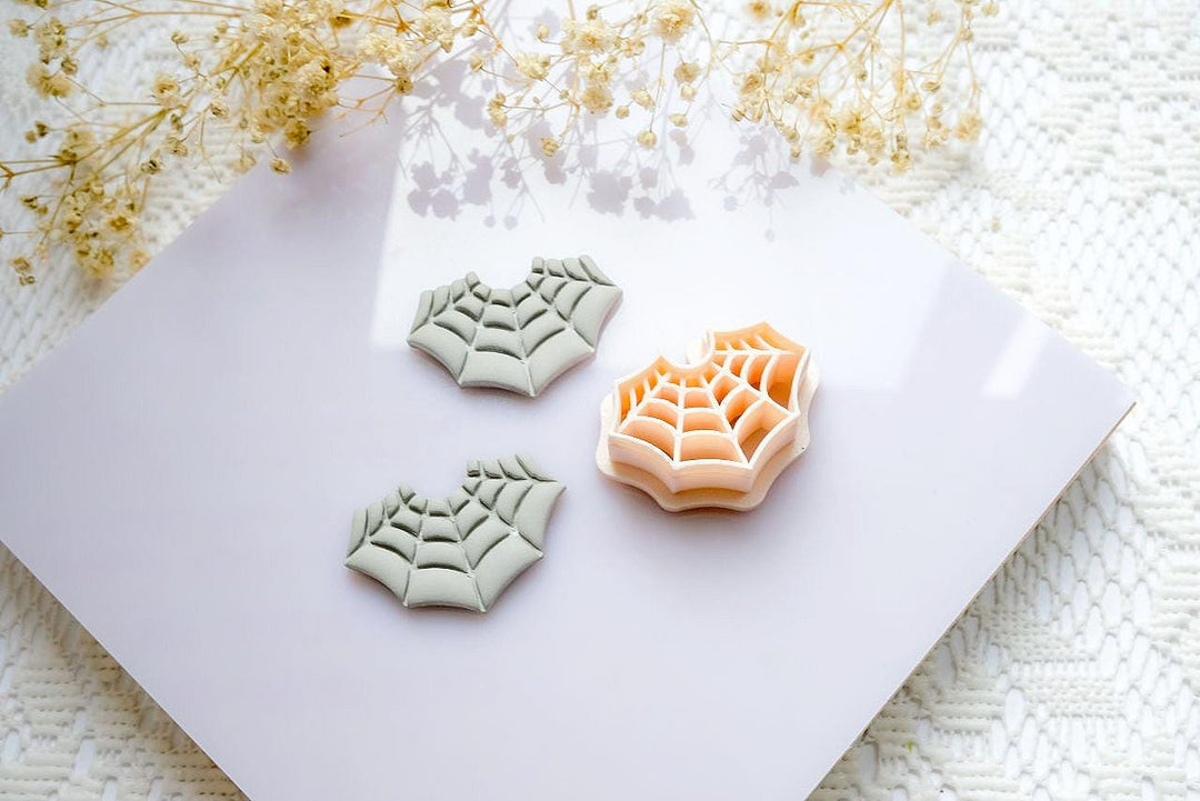 Spider Web Polymer Clay Cutter | Halloween Earring Mold for Boho Gothic Clay Jewelry Making