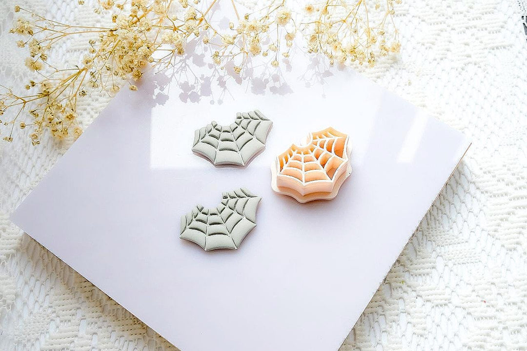 Spider Web Polymer Clay Cutter | Halloween Earring Mold for Boho Gothic Clay Jewelry Making