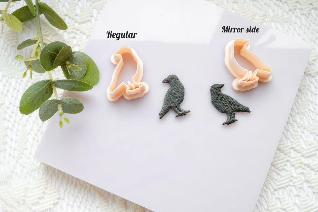 Crow Polymer Clay Cutter: Gothic Halloween Jewelry Mold