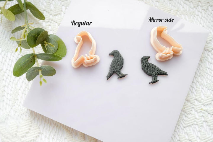 Crow Polymer Clay Cutter: Gothic Halloween Jewelry Mold