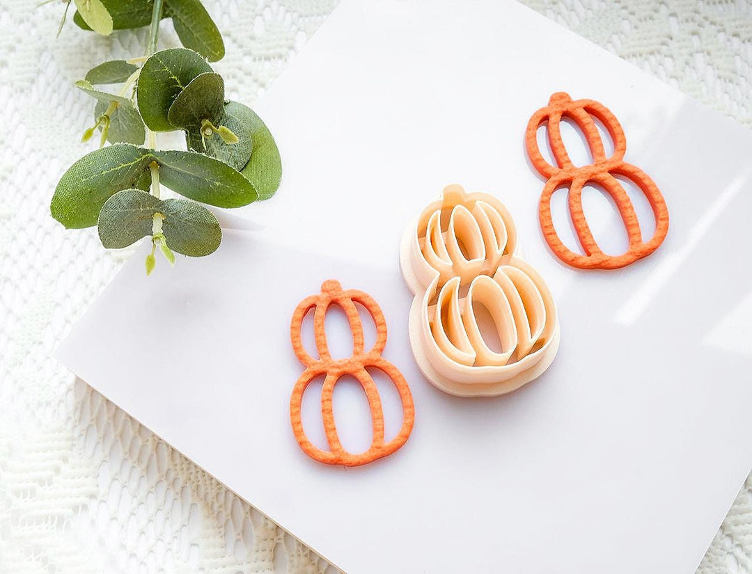 Double Pumpkin Polymer Clay Cutter: Halloween Earring Making Tools