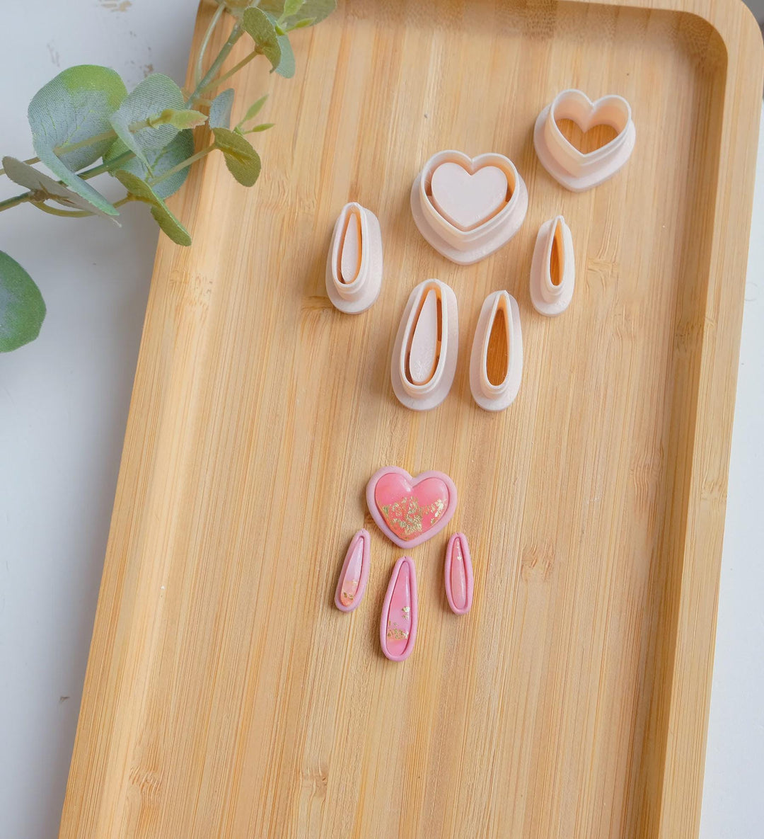 Heart Polymer Clay Cutter Set (6pc) | Clay Earring Tools for Jewelry Making & DIY Crafts